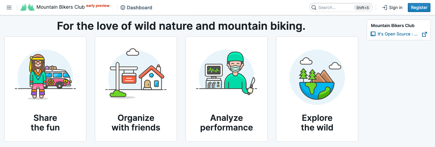 Mountain Bikers Club home page