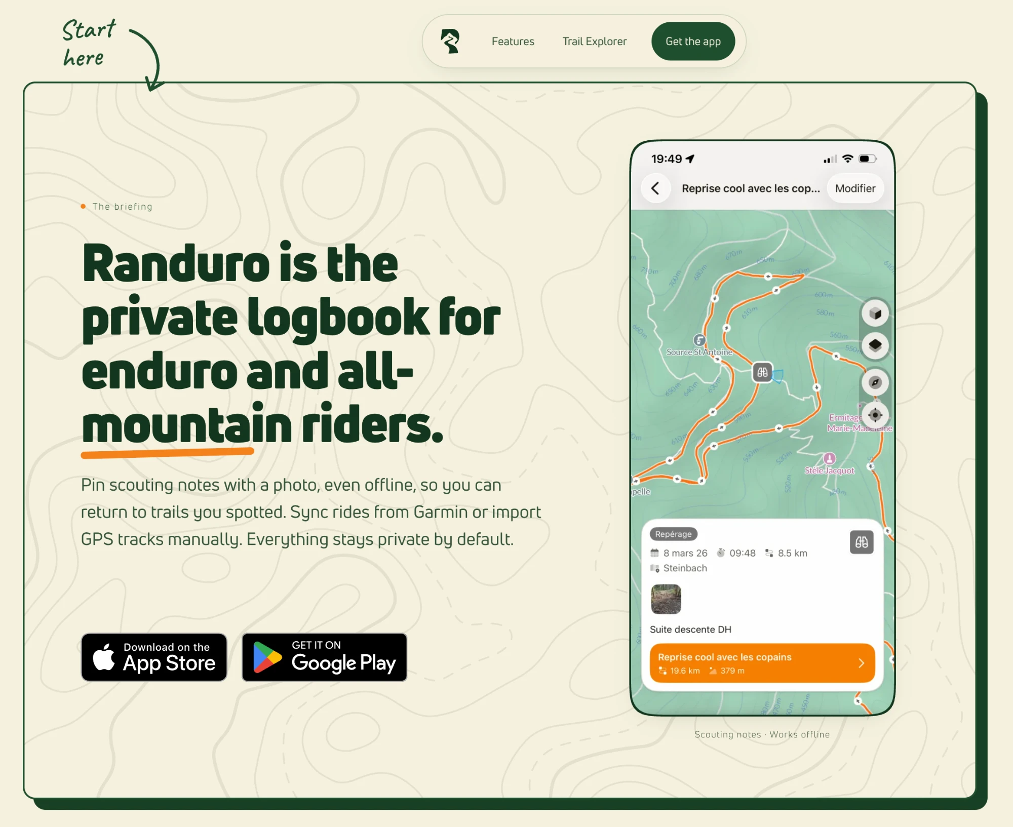 Randuro home page and app